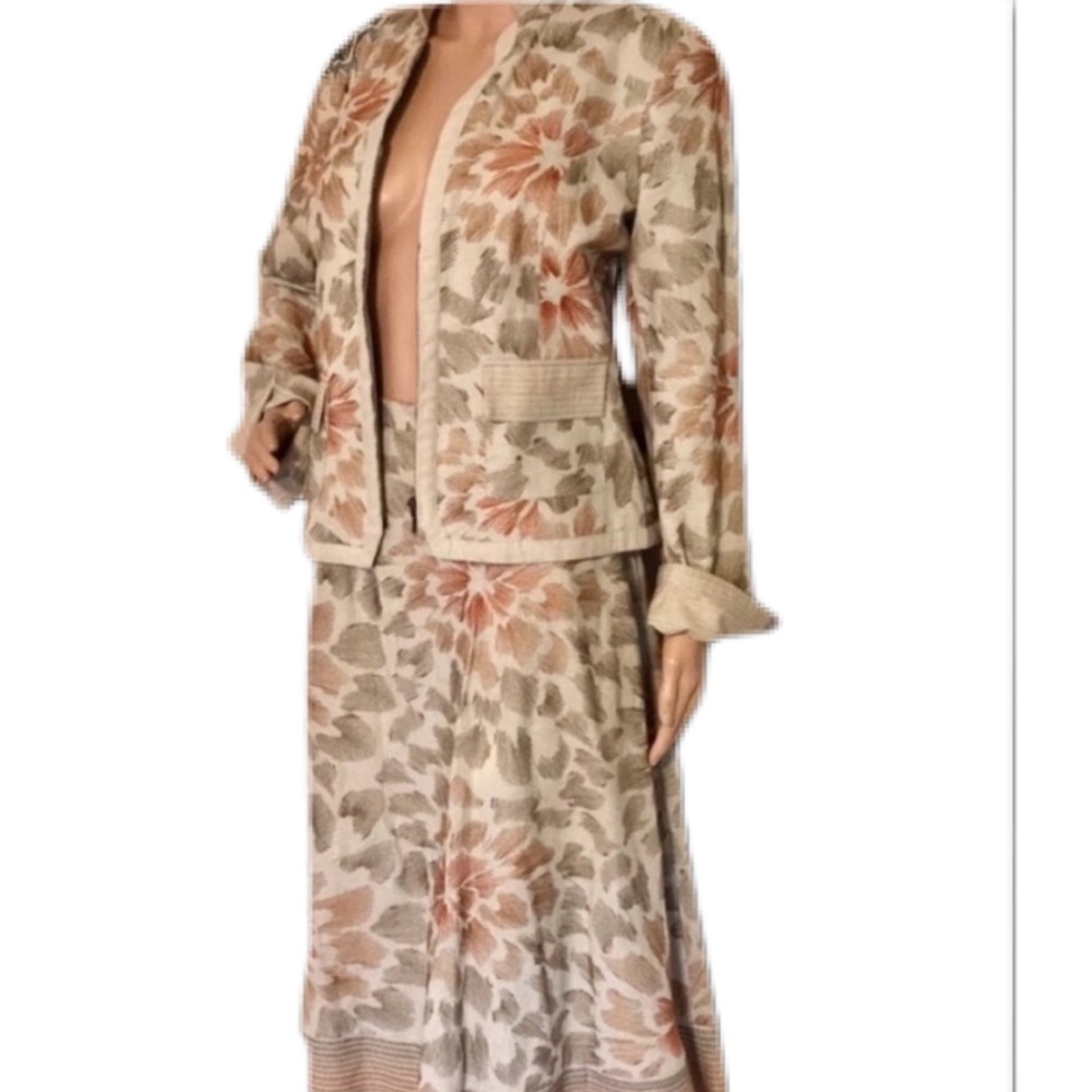 Coldwater Creek Embroidered Skirt and Jacket Set